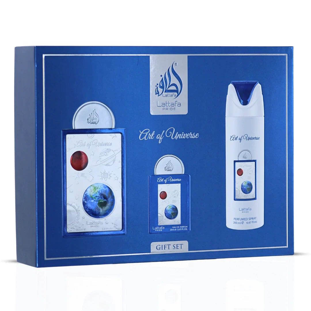 GIFT SET ART OF UNIVERSE UNISEX - 3 Piece EDP BY LATTAFA PRIDE